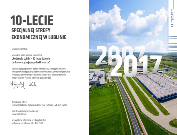 Podstrefa Lublin – 10 lat w deniu do innowacyjnej gospodarki miasta - zaproszenie na konferencj prasow