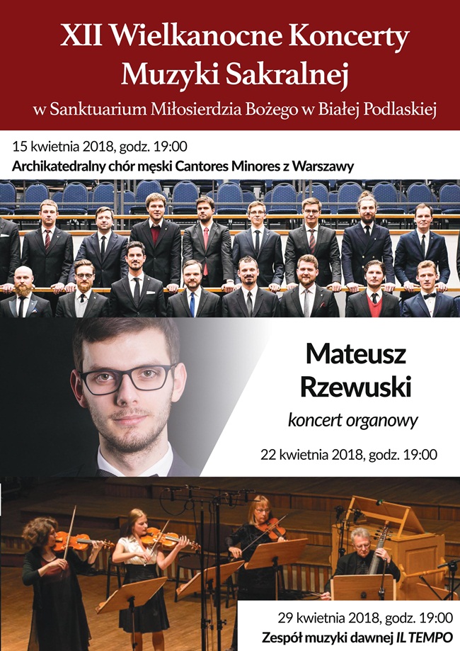 XII Wielkanocne Koncerty Muzyki Sakralnej w Białej Podlaskiej - ZAPROSZENIE